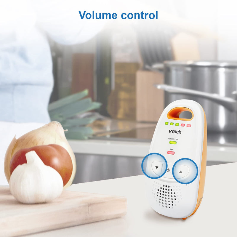 [Australia] - VTech DM1411 Audio Baby Monitor & Portable Soother Dual-Unit Rechargeable Battery, Long Range, Soft-Glow Night Light, Soothing Sounds & Lullabies, Digital Wireless Transmission, Sound Indicator 