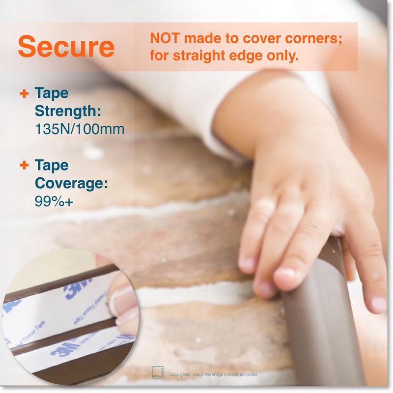 [Australia] - Roving Cove Edge Protector for Baby (6ft Large Edge Only), Hefty-Fit Heavy-Duty Soft Foam Furniture Edge Bumper Guards, Desk Edge Cushion, Wall Corner Covers, 3M Adhesive, Onyx Black Large 6 Foot (Pack of 1) 