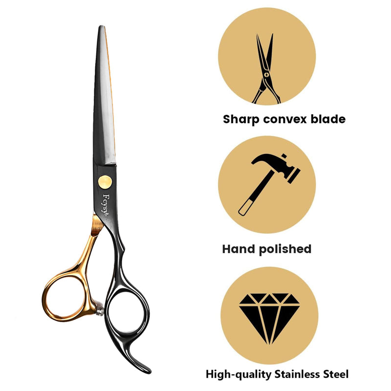 [Australia] - Fcysy Professional Barber Scissors Kit - Thinning Shears for Texturizing Hair Cuts, Salon & Wig Scissors Set for Women & Men Gold 13 Pcs 
