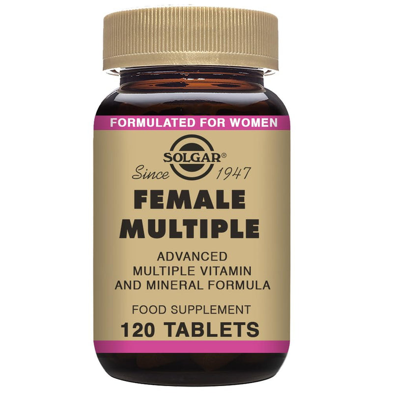 Solgar Female Multiple Tablets - Pack of 120 - to Support Healthy Blood Production and Fight Stress - with Vitamin B12, C, E, Iron and Zinc - Vegan 120 count (Pack of 1) Regular
