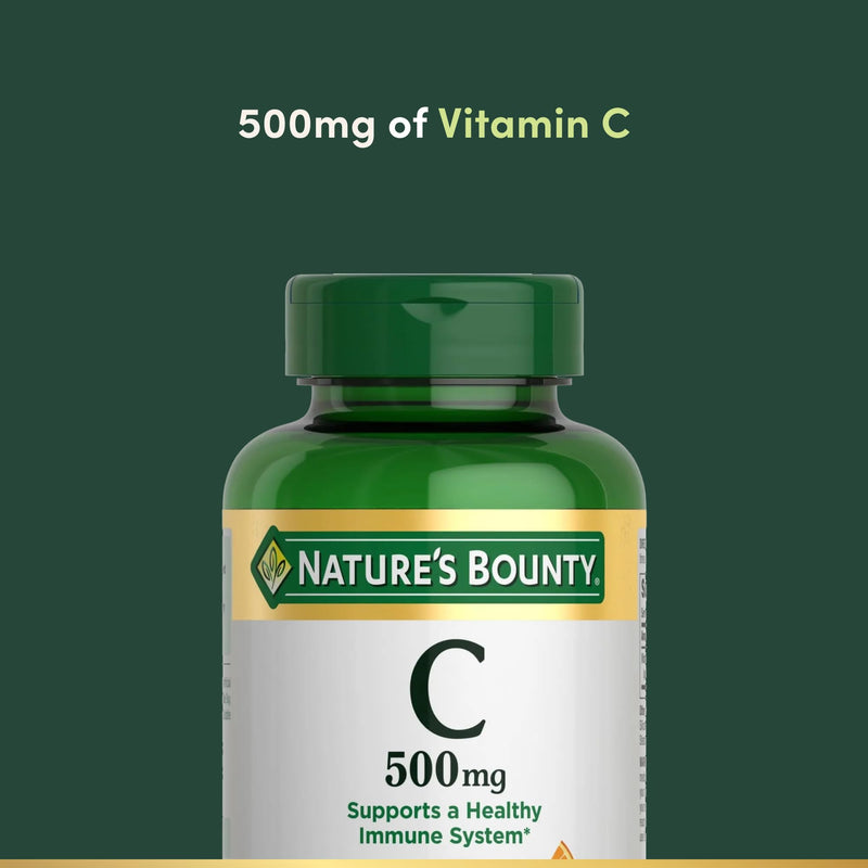 Nature's Bounty Vitamin C 500mg, 250 Tablets | Supports a Healthy Immune System, Daily Vitamin Supplement, 250 Vegetarian Tablets 250 Count (Pack of 1)