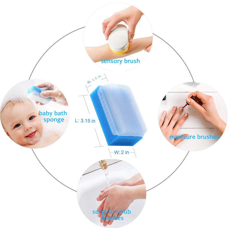 [Australia] - Wellgler's Autism Sensory Brush for Therapy,Surgical Scrub Brush,Bbaby Sponge for Bathing, Cradle Cap Brush (6Pack) 6 Count (Pack of 1) 