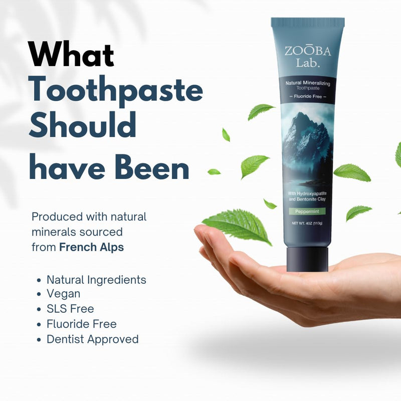 [Australia] - Natural Fluoride Free Toothpaste with Hydroxyapatite Remineralizing Whitening Bentonite Clay, Vegan - Sensitive Teeth - Doctor Recommended for Healthy Adults & Kids, Non-Toxic 