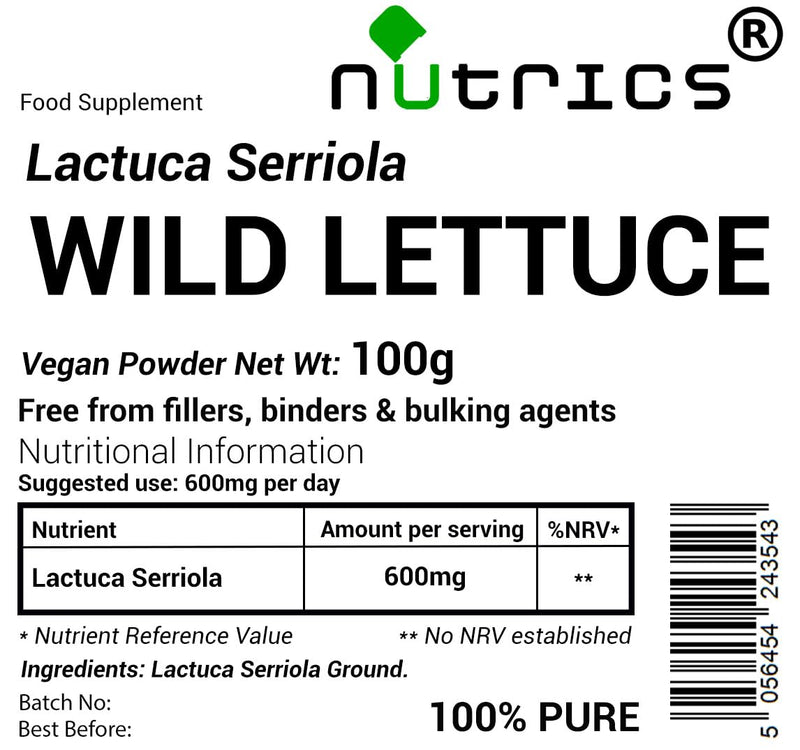 100g Wild Lettuce ARUGULA Lactuca Extract Vegan Powder - Bitter, Strong, 100% Pure, no fillers, Binders or Bulking Agents (100g)