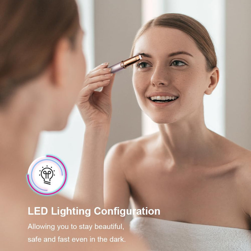 [Australia] - LOPHE eyebrow razor, eyebrow trimmer for women, eyebrow razor electric, painless and precision eyebrow trimmer for travel, on the go, gift (rose gold) rose gold 