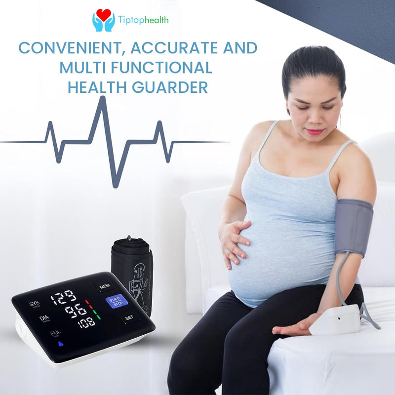 [Australia] - Digital Blood Pressure Monitor: Accurate Automatic Upper Arm BP Machine & Heart Rate Monitoring Meter | Sphygmomanometer with Large Color Screen, Fast Measurements 