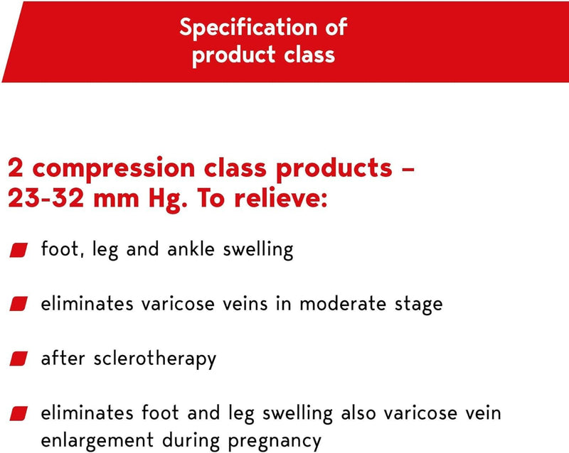 [Australia] - Lauma Medical 23-32 mmHg Compression Tights Class 2 with Closed Toe, Varicose Veins, Frequent Swelling in Legs, Pain in Calves and Feet Black L Size, Short 
