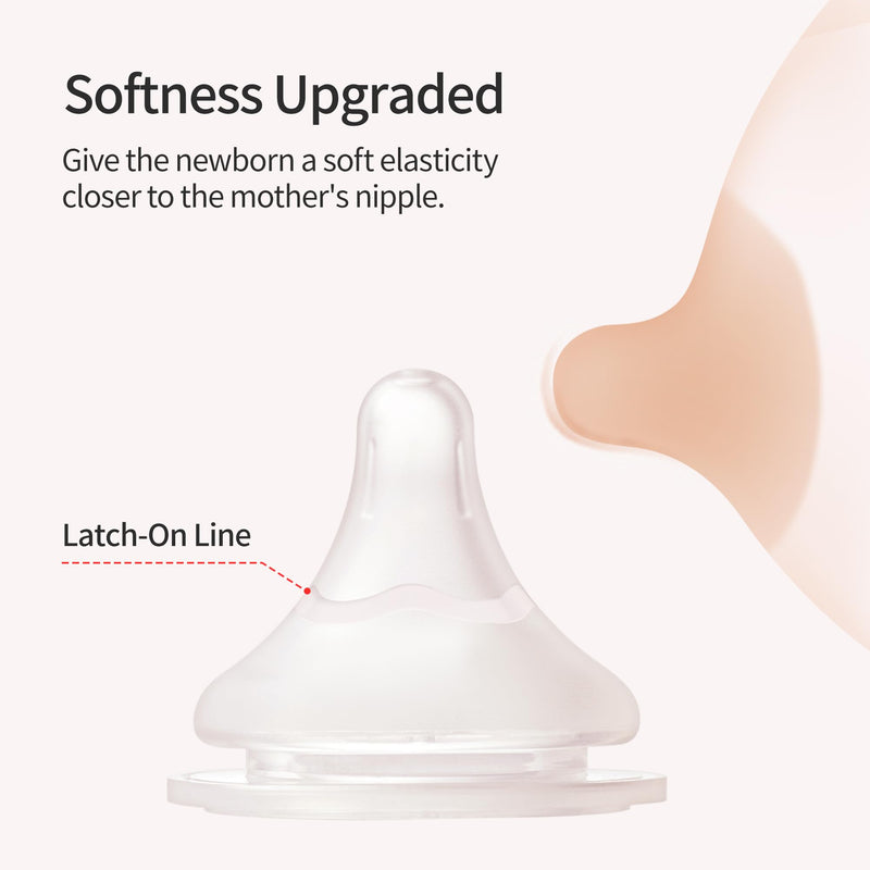 [Australia] - Pigeon Silicone Nipple (S) with Latch-On Line, Natural Feel, 1+ Months, 4 Counts 1m+, S, 4 counts 3rd Generation 
