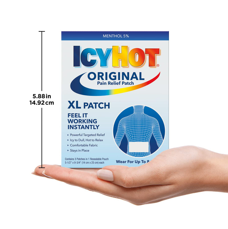 [Australia] - Icy Hot Extra Strength Medicated Patch, XL Back & Large Areas, 3 Count (Pack of 1) 3 Count (Pack of 1) 