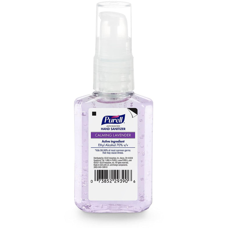 [Australia] - Purell Advanced Hand Sanitizer Gel Infused with Essential Oils, Calming Lavender, 2 fl oz Travel-Size Pump Bottle (Pack of 6), 3905-04-EC 