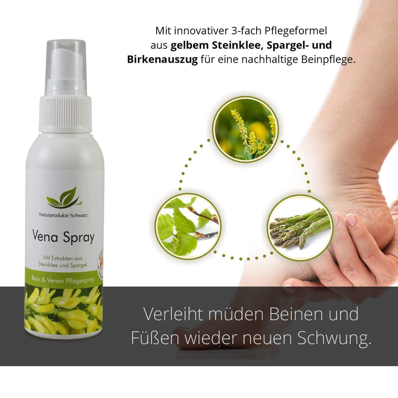 [Australia] - Natural Products Black - Vena Leg Spray & Vein Spray - With Sweet Clover, Asparagus & Birch, 100ml 