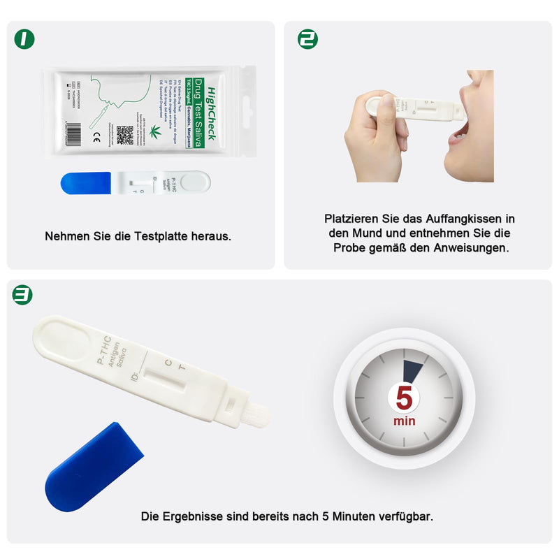 [Australia] - 2 x HighCheck drug test rapid test saliva drug test rapid drug test for saliva THC saliva test for cannabis sensitivity 3.5ng/ml (2 pieces) 