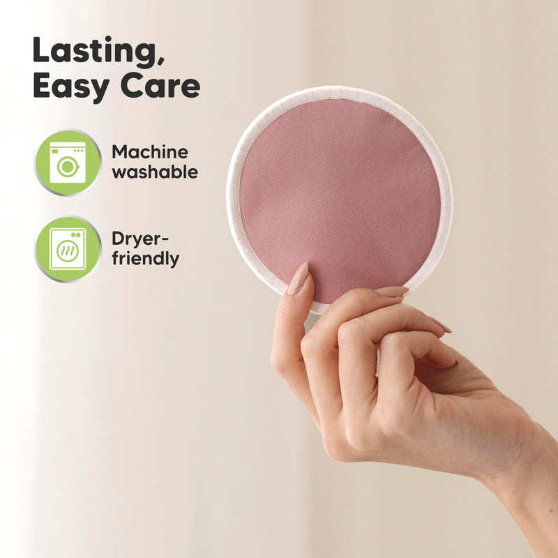 [Australia] - Reusable Nursing Pads for Breastfeeding, 14-Pack - 4-Layers Viscose Derived from Bamboo Nursing Pads, Breastfeeding Pads, Washable Breast Pads, Organic Maternity Pads, Nipple Pads (Lovelle, L 4.8") Lovelle Large 4.8" 