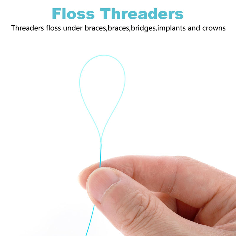 [Australia] - Dental Floss Threader Pack of 150 Deep Cleaner Dental Floss Threaders for Braces Bridges and Implants (3 Pieces, Blue) 