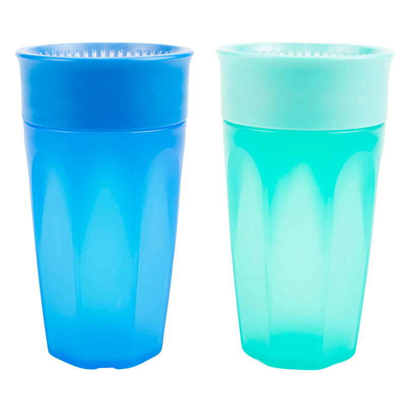 [Australia] - Dr. Brown's Milestones Cheers 360 Training Cup for Toddlers & Babies, Leak-Free Sippy Cup, Blue/Aqua, 10oz/300mL, 9m+, 2 Pack (Colors May Vary) 10 oz, Blue & Aqua 