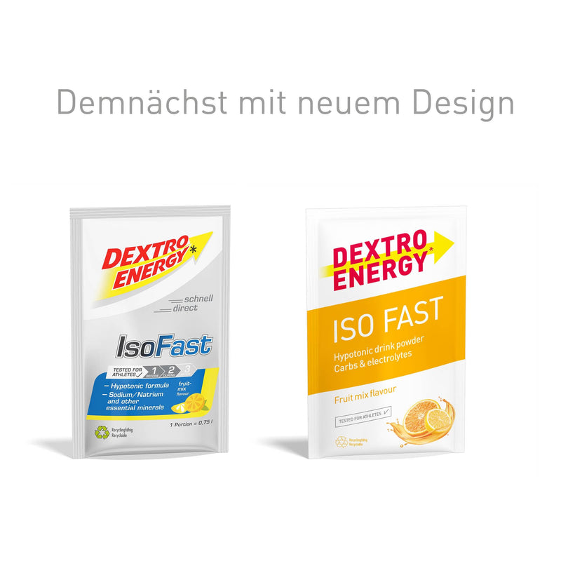 [Australia] - DEXTRO ENERGY ISO FAST FRUIT MIX (12x56g sachets) - hypotonic electrolyte powder with sodium, magnesium, potassium and chloride, fast carbohydrate and mineral supply, gluten-free, lactose-free 56 g (pack of 12) 