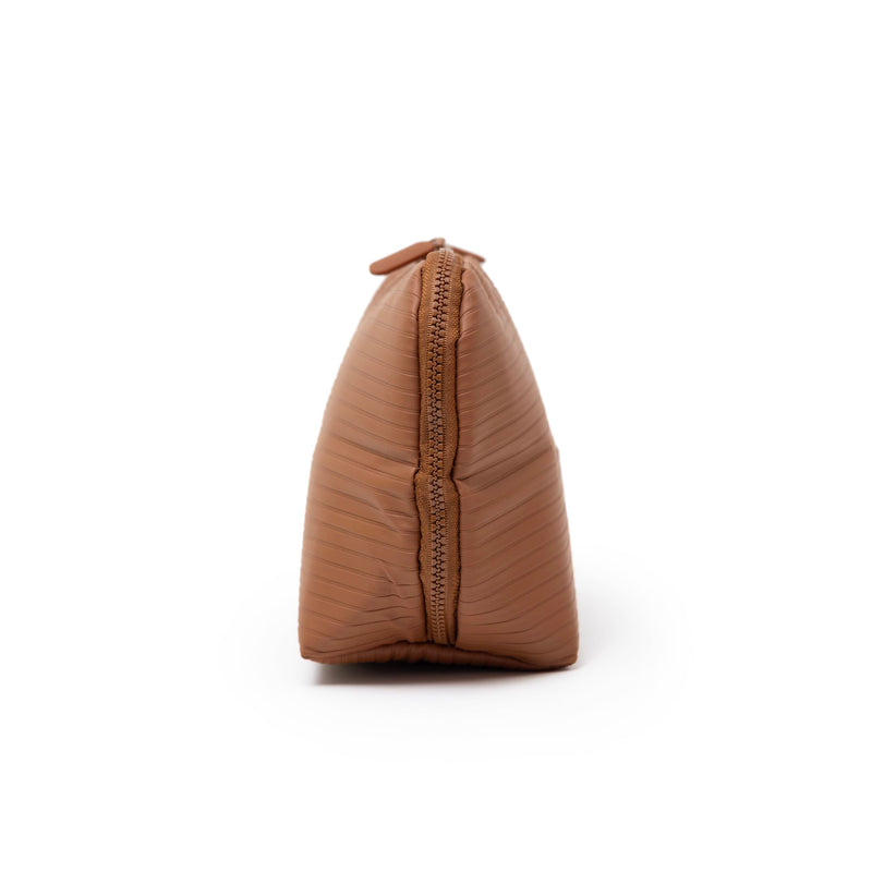 THE VERTI-Vertical Waterproof Makeup & Toiletry Bag | 23-Pocket Organizer with Upright, Fold-Down Design for Skincare, Toiletries & Essentials (Mahogany, Medium) Mahogany