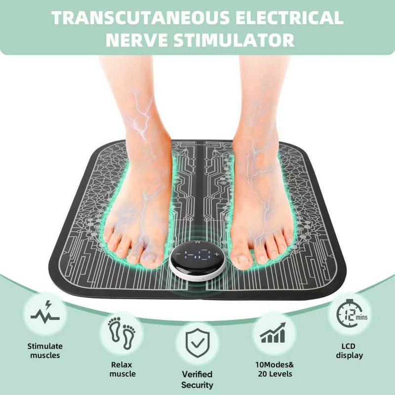 Transcutaneous Electrical Nerve Stimulator for Pain Relief, EMS Foot Massager for Increase Local Blood Circulation,EMS Foot Stimulator Temporarily Reduce Lower Extremity Pain.
