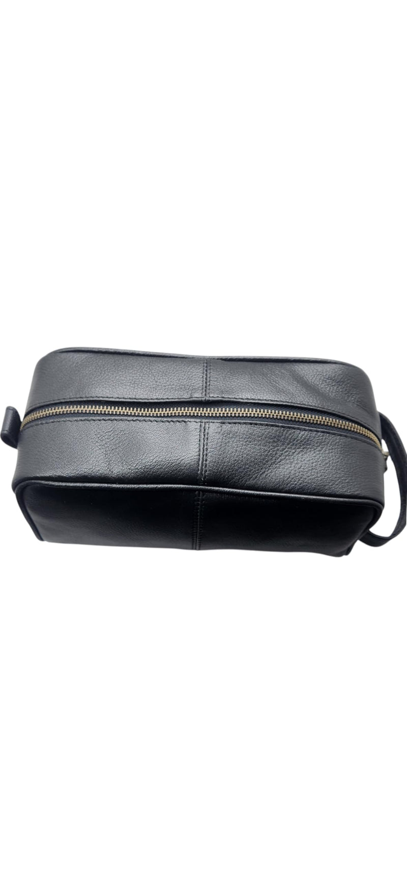 Black Genuine Buffalo Leather Toiletry Bag for Men & Women – Vintage Dopp Kit Wash Bag Travel Organiser – Handmade Leather Shaving Kit Bag with Handle – Luxury Gift