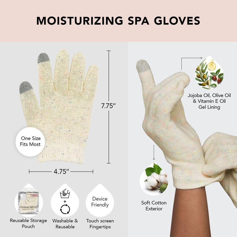 [Australia] - Kitsch Moisturizing Gloves Overnight for Dry Hands Treatment, for Women & Men | Soft Hydrating & Infused Gel Spa Gloves for Kids, One Size Fits Most, Washable & Reusable Pair 