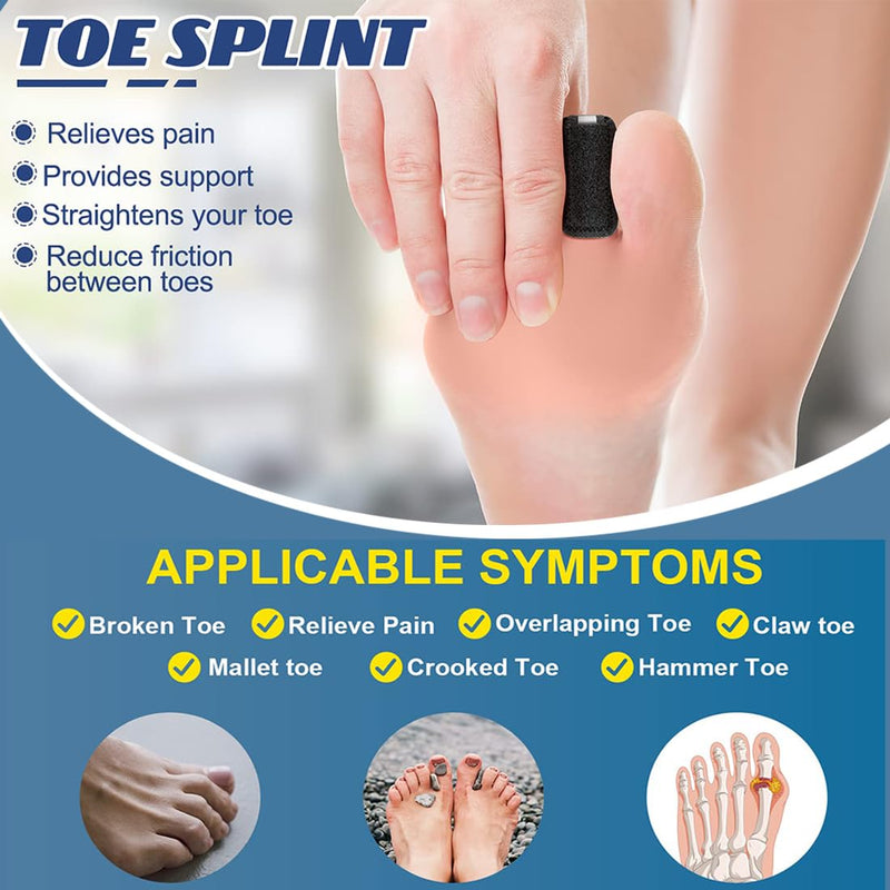 [Australia] - Toe Splint of Broken Toe Toe Straightener Toe Straightener for Aligning and Supporting Toes for Hammer Toes Bent Toes 2Pcs 