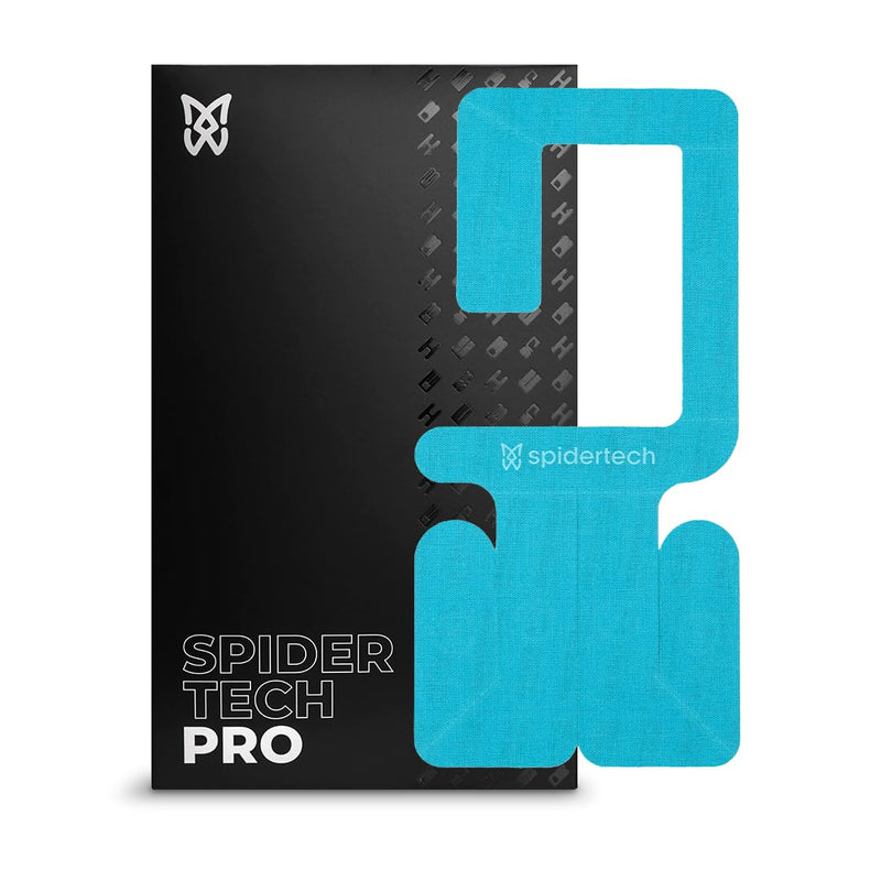 Spidertech Professional Pre-Cut Cotton Kinesiology Tape for Right Shoulder Support - for Athletes, Sports Physiotherapists, and Chiropractors, Pain Relief - Blue (4 Pack)