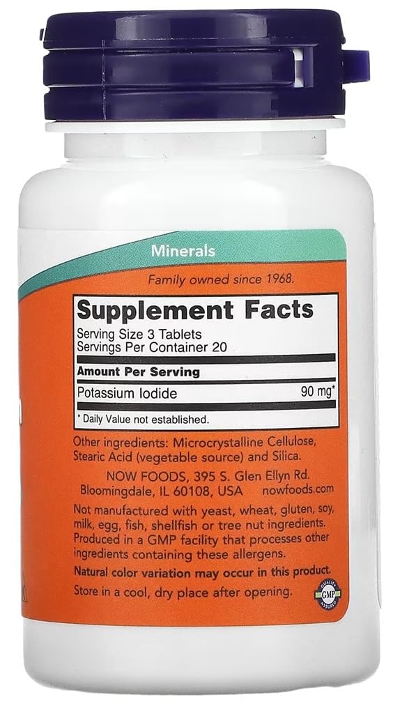 NOWFoods Now Foods – Potassium Iodide 30mg | Thyroid Health Support – 60 Tablets