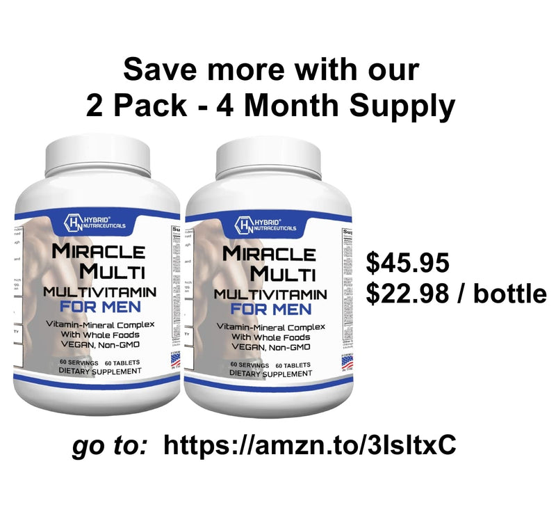 Performance Blend, Best Multivitamin for Men, Vitamin and Mineral Supplement with Probiotics, Superfood Enzyme Blend for Optimized Heart, Prostate, Stamina, Energy, Non-GMO, 60 Day Supply