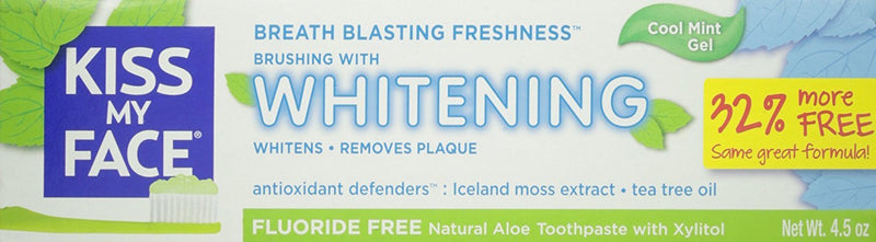 [Australia] - Kiss My Face Gel Teeth Whitening Fluoride Free Toothpaste (Pack of 3), Tea Tree, 13.5 Ounce (2434503EAF) Whitening,Fluoride Free 4.5 Ounce (Pack of 3) 