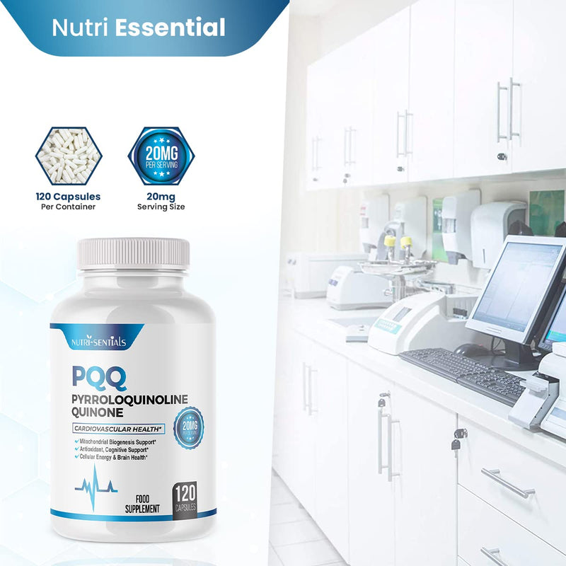 PQQ Max 20mg, 120 Capsules – Pyrroloquinoline Quinone - Promotes Mitochondrial Biogenesis, Energy Optimize | Plant Extract - Powerful & 100% Natural Supplement