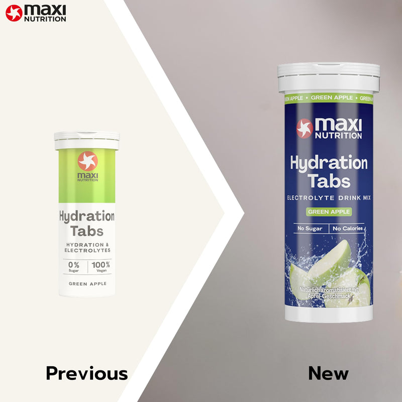 MaxiNutrition Hydration tabs, Green Apple, Zero Sugar| Effervescent Electrolyte Tablets| for Improved Hydration and Recovery | Suitable for Vegans and Vegetarians | 6 x 10 Tablets (6 Pack)