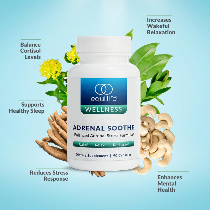 [Australia] - Equilife Herbal Support Supplement with Ashwagandha and L-Theanine, Designed for Daily Overall Wellness, Supplements for Men & Women, Gluten Free, Vegan, Dairy Free, Non GMO, 90 Capsules 
