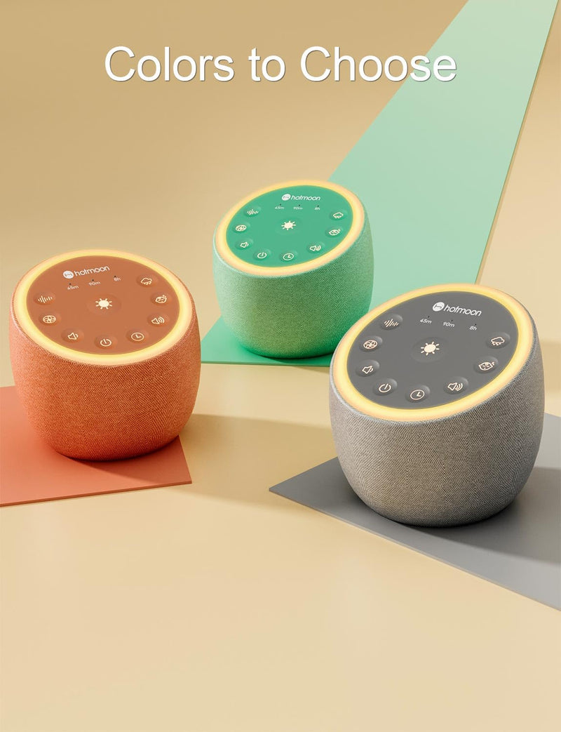 [Australia] - White Noise Machine with 40 High-Fidelity Sounds, Sleep Sound Machine with Memory Functions, 8 Lighting Modes, USB Power Supply, for Sleep & Noise Reduction in Bedrooms and Offices, Plug-in. white 