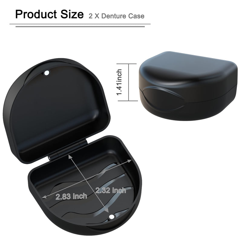 [Australia] - Retainer Case Denture Case: BVN Orthodontic Dental Case, Slim Braces Case, Mouth Guard Case, Denture Box, Teeth Aligner Case, Night Guard Case Container Storage Holder Black 