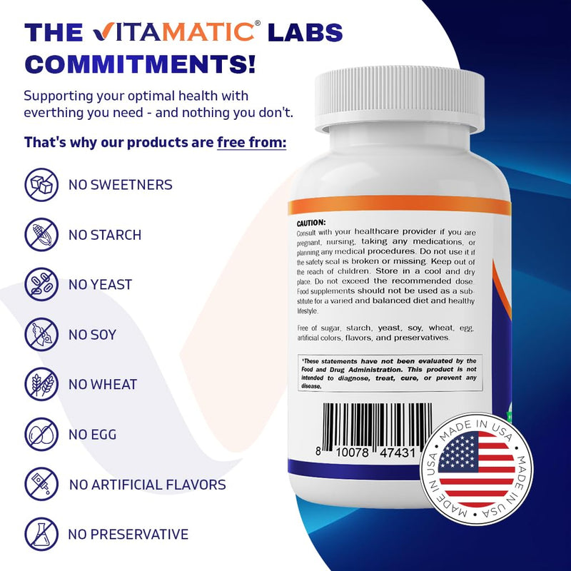Vitamatic MSM 2000 mg with Vitamin C 75mg per Serving - 180 Veg Capsules - Vitamin C Aid in Better absopriton of MSM (Methylsulfonylmethane) - Non-GMO & Gluten Free (Pack of 2) 180 Count (Pack of 2)