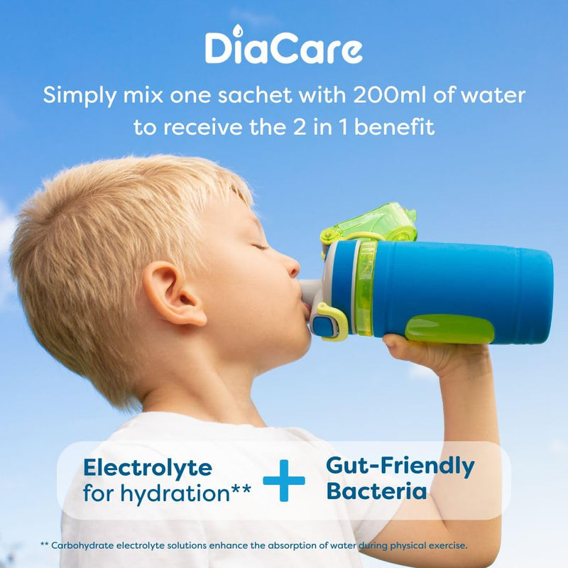 DiaCare Berry 30 Sachets Electrolytes and Probiotic | Berry Flavour Oral Electrolyte & Probiotic Sachets – 30 Sachets Oral Rehydration for Children and Adults