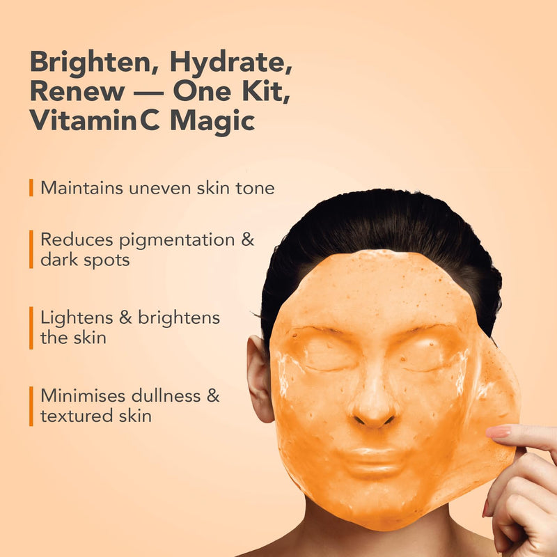 O3+ Vitamin C Facial Kit 45g with Peel Off Mask for Instant Radiance and Even Skin Tone | Ideal for Normal, Combination Skin