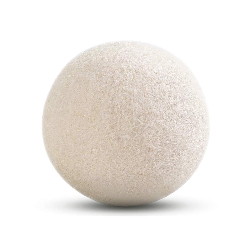 Wool Dryer Balls 6-Pack XL Laundry Dryer Balls Reusable Natural Fabric Softener New Zealand Organic Wool Handmade Reduce Wrinkles & Shorten Drying Time by WANTELL (White, XL)