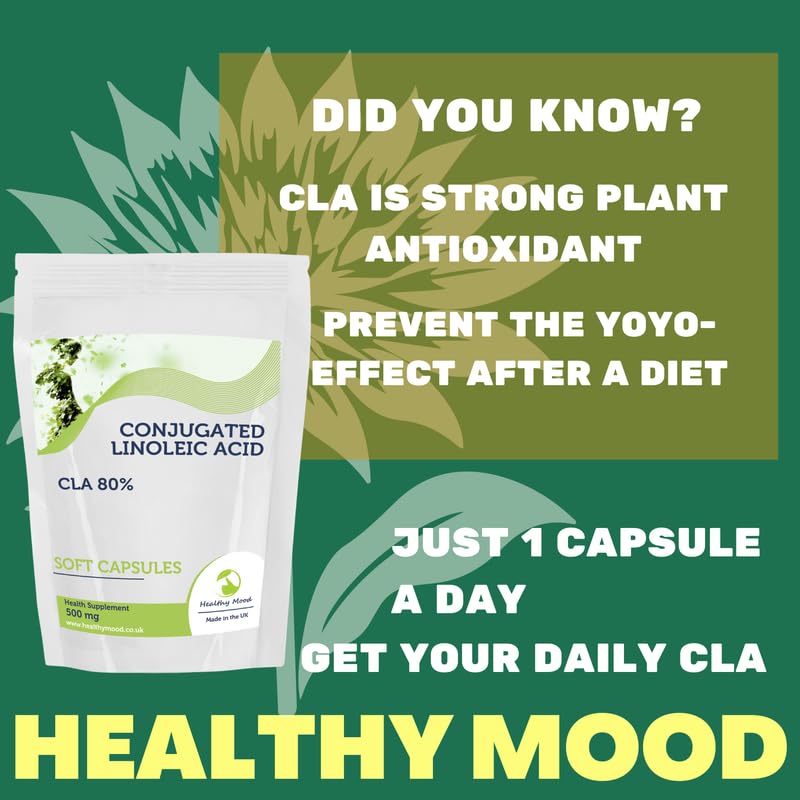 Conjugated Linoleic Acid 500mg CLA 180 Soft Capsules - Choose Your Packet Size - LetterBox Friendly UK Fast Delivery -