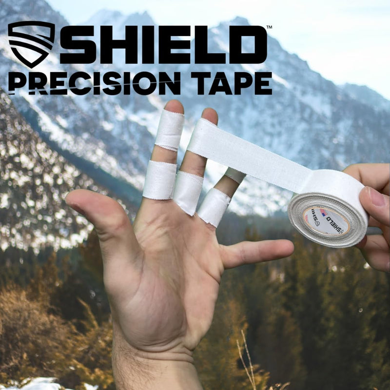 [Australia] - SHIELD 1 Inch Athletic Tape – Precision Tape 12 Pack – Strong Cotton, Easy Tear, No Residue – Made in USA – Rigid Sports Wrap for Fingers, Thumbs, Toes, First Aid, Training 