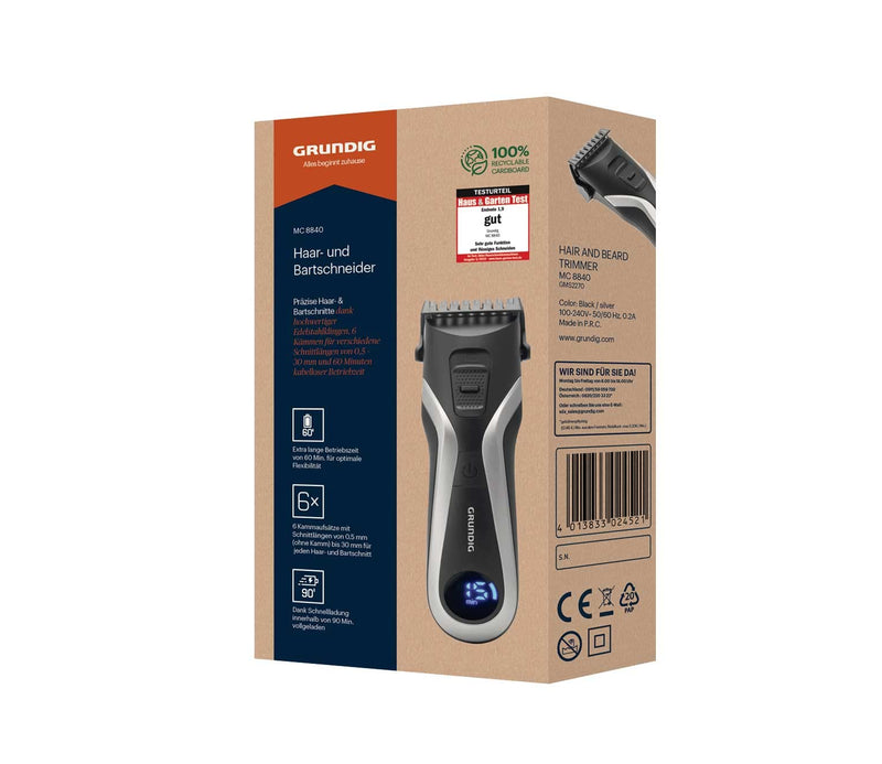 [Australia] - Grundig MC 8840 hair and beard trimmer, battery/mains cutting length up to 18 mm single 