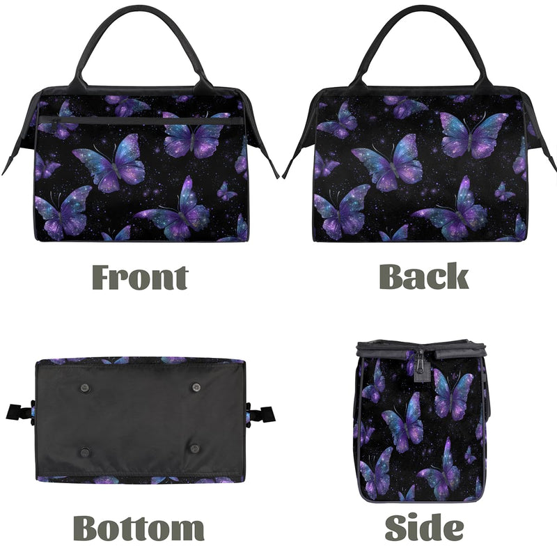 Travel Duffel Bag for Girls Women, Beautiful Butterfly Ladies Weekend Overnight Bag Gym Sports Bags Flight Approved Lightweight Carry On Tote Bags for Traveling Yoga Camping Hospital,A-02 B-02