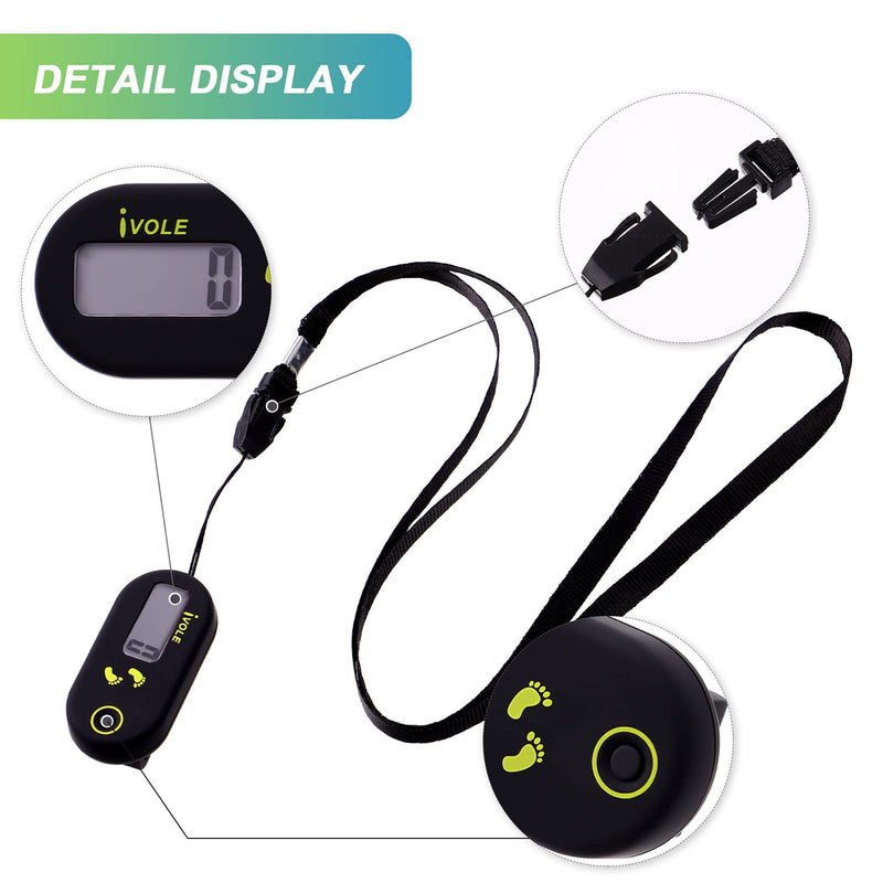 [Australia] - WINOMO Exercise Step Walking 3D Pedometer Accurate Step Counter Walking Distance Miles/Km Calorie Counter Exercise Time Silent with Clip and Lanyard Pedometer 