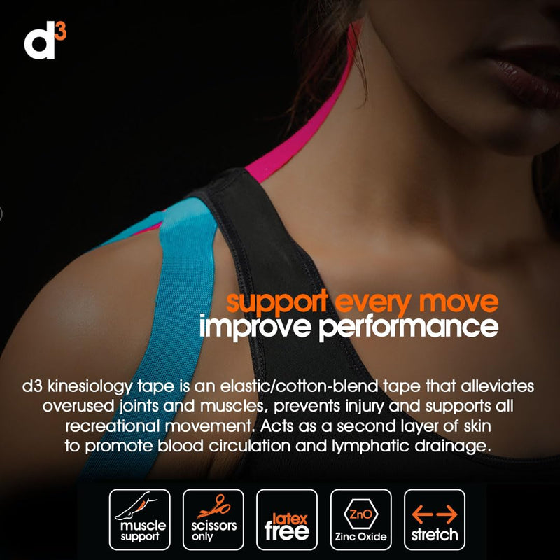 [Australia] - K35 Extra Long Kinesiology Tape Roll Black - 2in x 115ft Latex-Free Hypoallergenic Joint Muscle Sports Medical Injury Support 