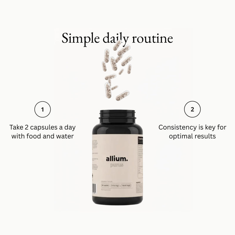 Allium Purus Antioxidant & Immunity Supplement – 60 Capsules with Beetroot, Turmeric, Ginger & Aged Black Garlic – Formulated for Systemic Wellness and Daily Vitality - GMP - Vegan - Non GMO