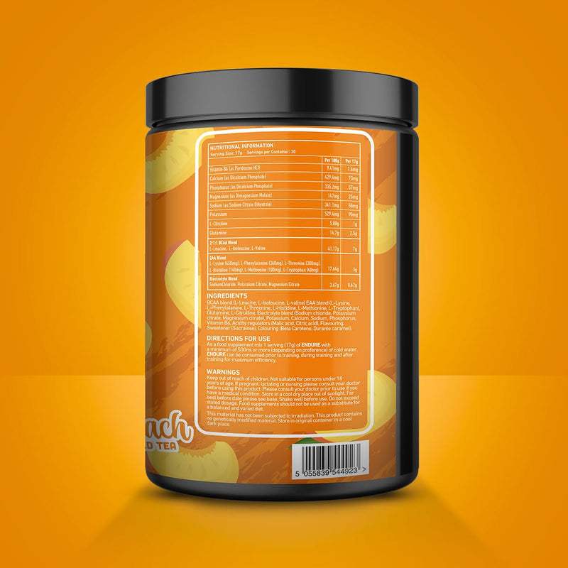 TWP Nutrition Platinum Series Endure, EAAs & BCAAs Electrolyte Blend Pre, Intra and Post Workout, Zero Sugar, 510g and 30 Servings, 20 Great Flavours (Peach Iced Tea) Peach Iced Tea
