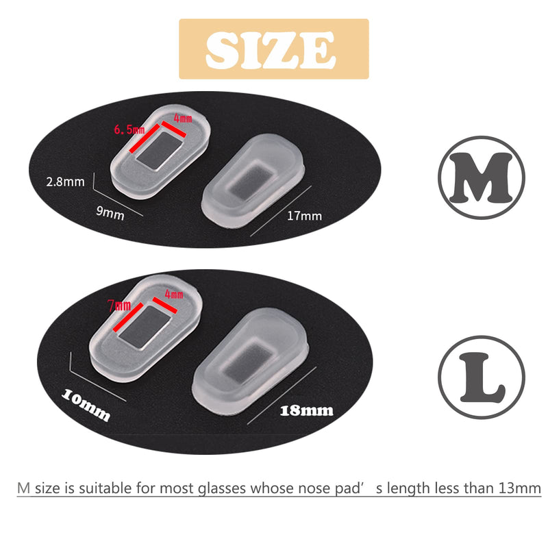 [Australia] - Eyeglass Nose Pad Covers, Slip-on Silicone Nose Pad for Glasses, Soft Eyeglass Repair Kit with Nose Piece pads, Anti-slip Eyewear Protective Covers Nose Bridge Pads(White,5 Pairs) White M size 