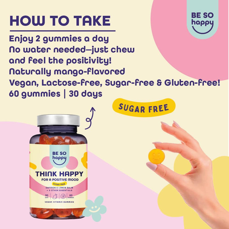 Gummies for Stress | with Saffron, Lemon Balm, Chamomile and Vitamin B6 | for a Positive Mood and Tranquility | 60 Gummies | Vegan, Gluten and Lactose Free