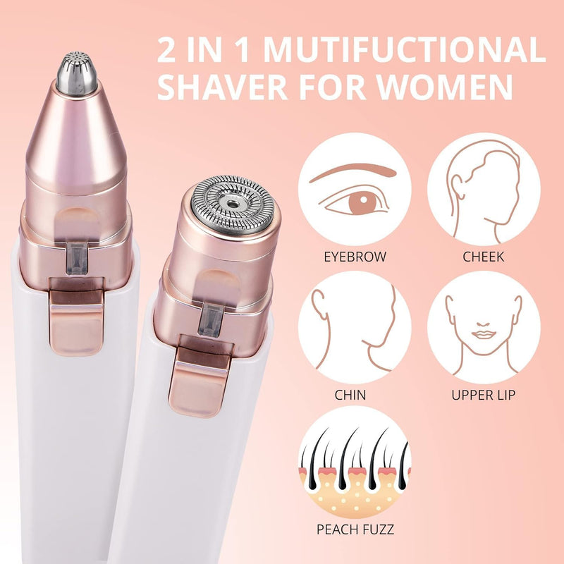 [Australia] - Face - Eyebrow Hair Remover for Women Rechargeable 2 in 1 Eyebrow Trimmer and Facial Shaver for Women - Painless Electric Hair Removal Device for Face Eyebrows 