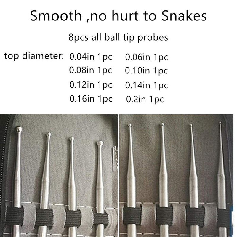 Leoterra 8pcs Ball Tip Snake Probe Professional Reptiles Snake Probe Kit Probes Set for Different Size Snakes… (Quantity, 8pcs) quantity - PawsPlanet Australia